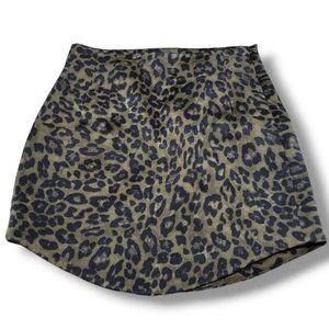 Zara Leopard Skin Mini Skirt (Large, Satin Effect)